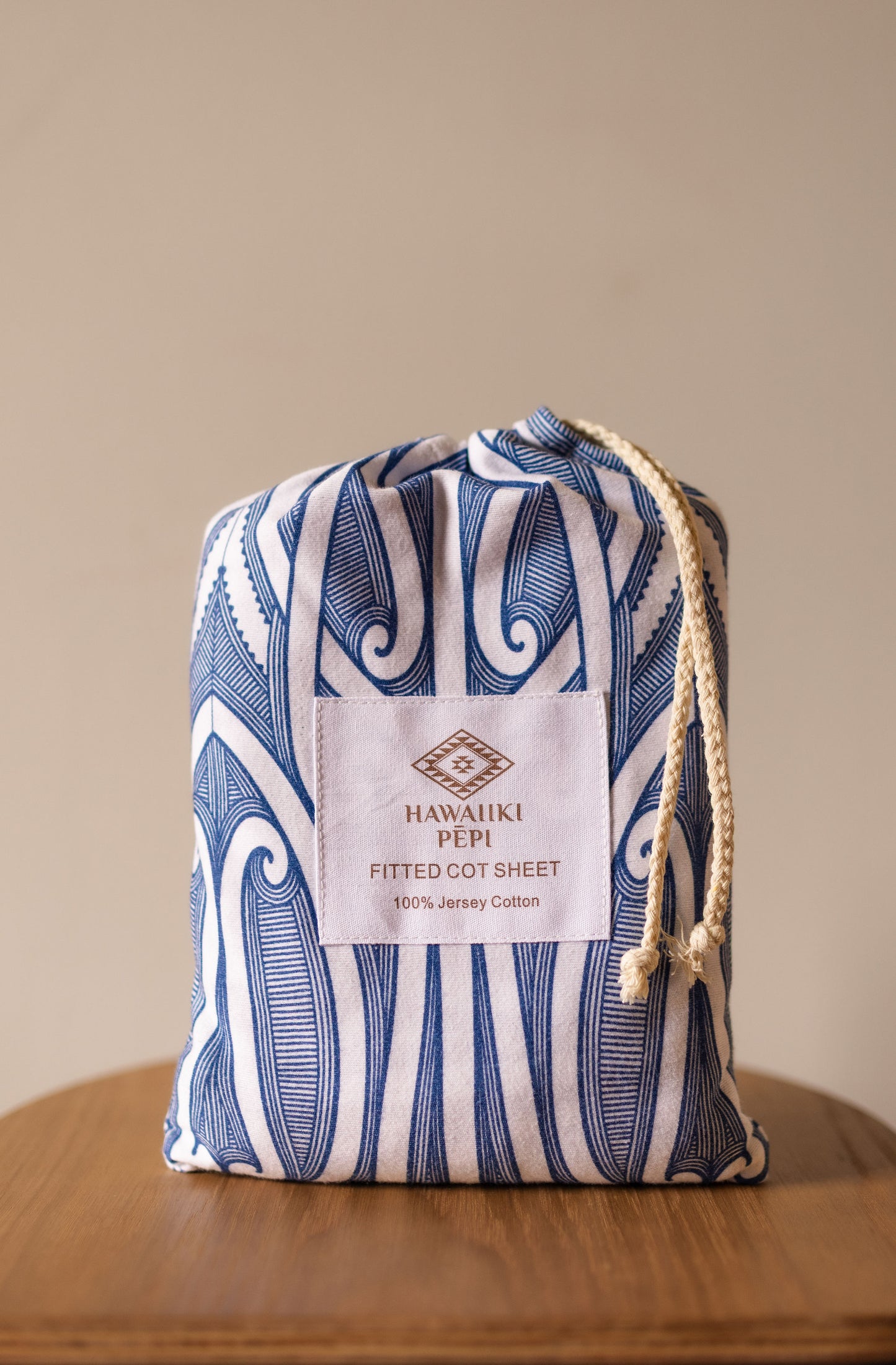 Fitted Cot Sheet - Taurikura Navy blue