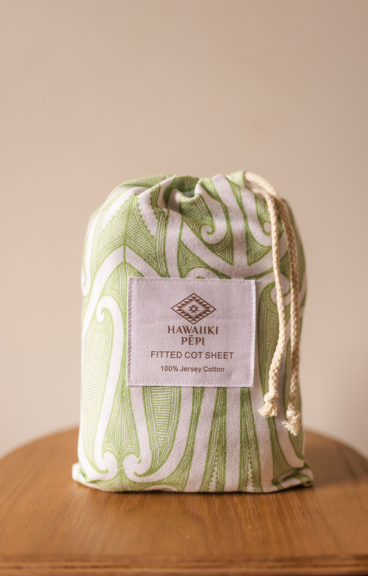 Fitted Cot Sheet - Taurikura Green