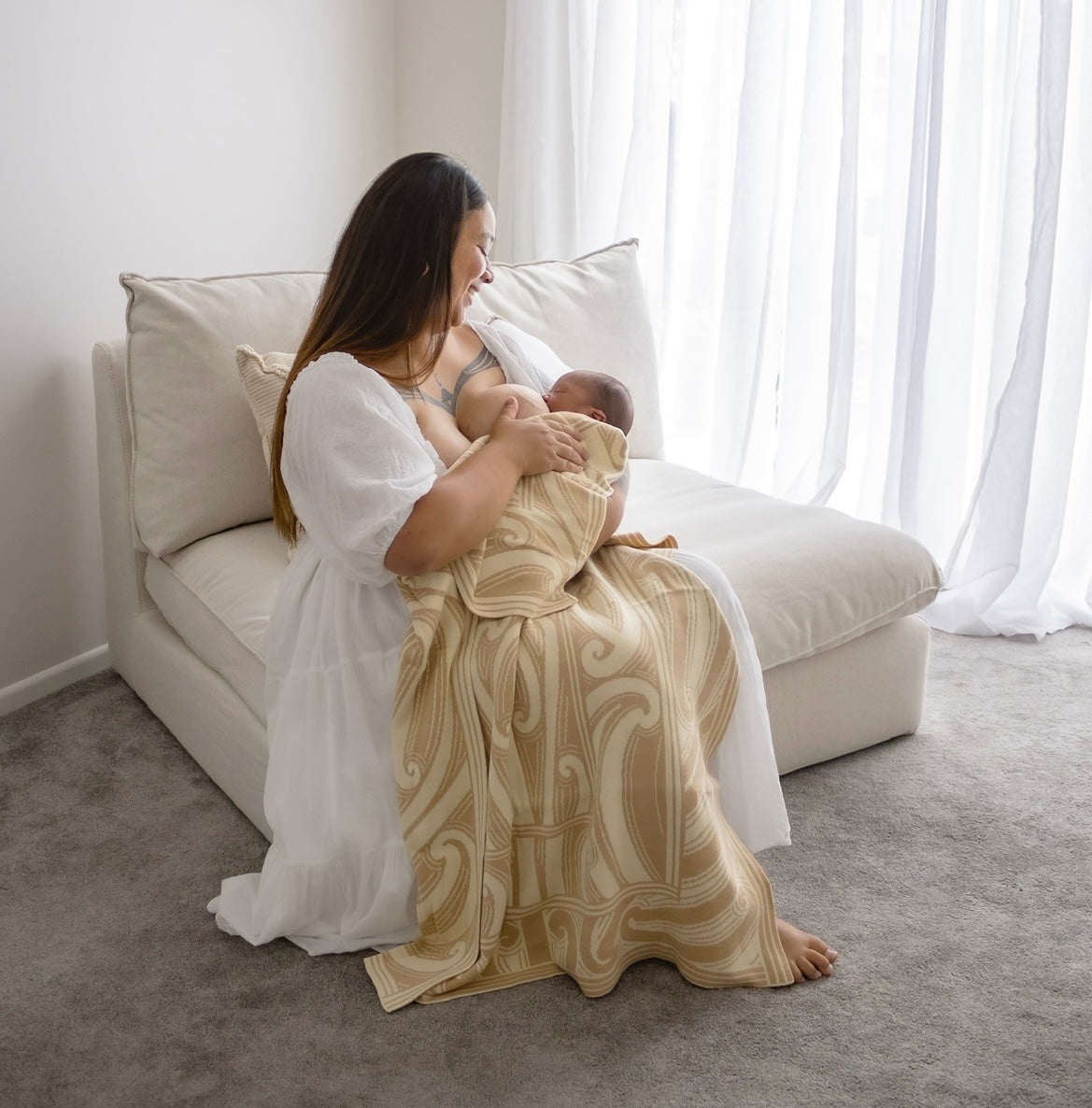 Te Piringa 100% organic cotton - Beige