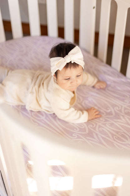 Fitted Cot Sheet - Taurikura Purple