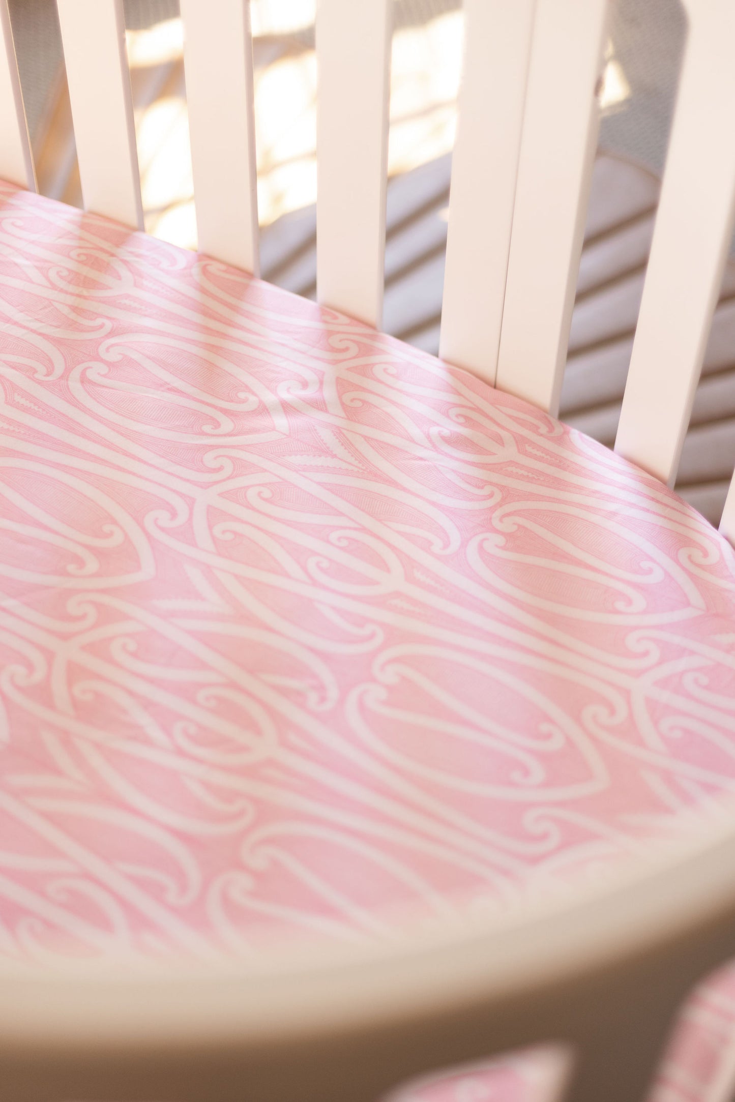 Fitted Cot Sheet - Taurikura Pink