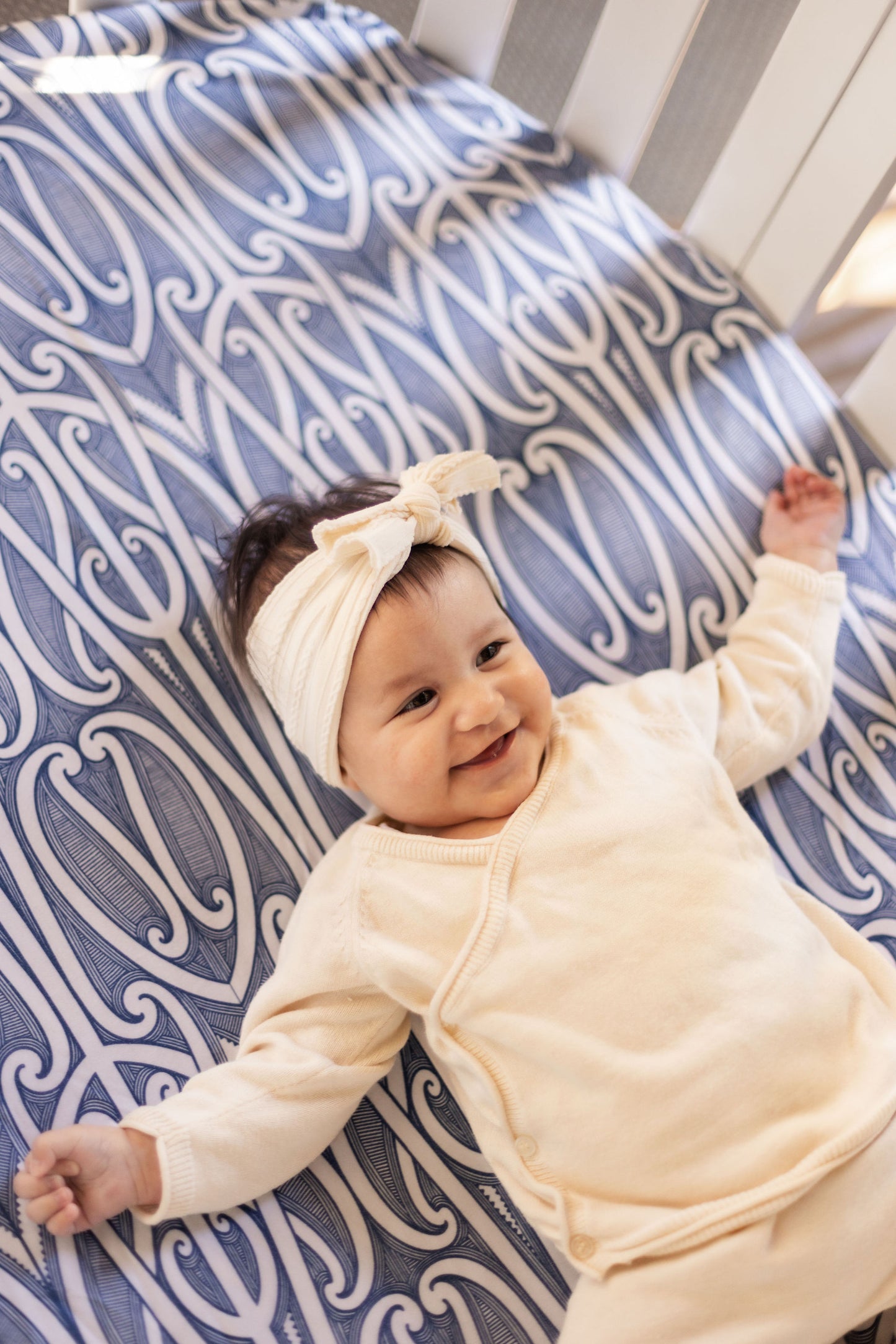 Fitted Cot Sheet - Taurikura Navy blue