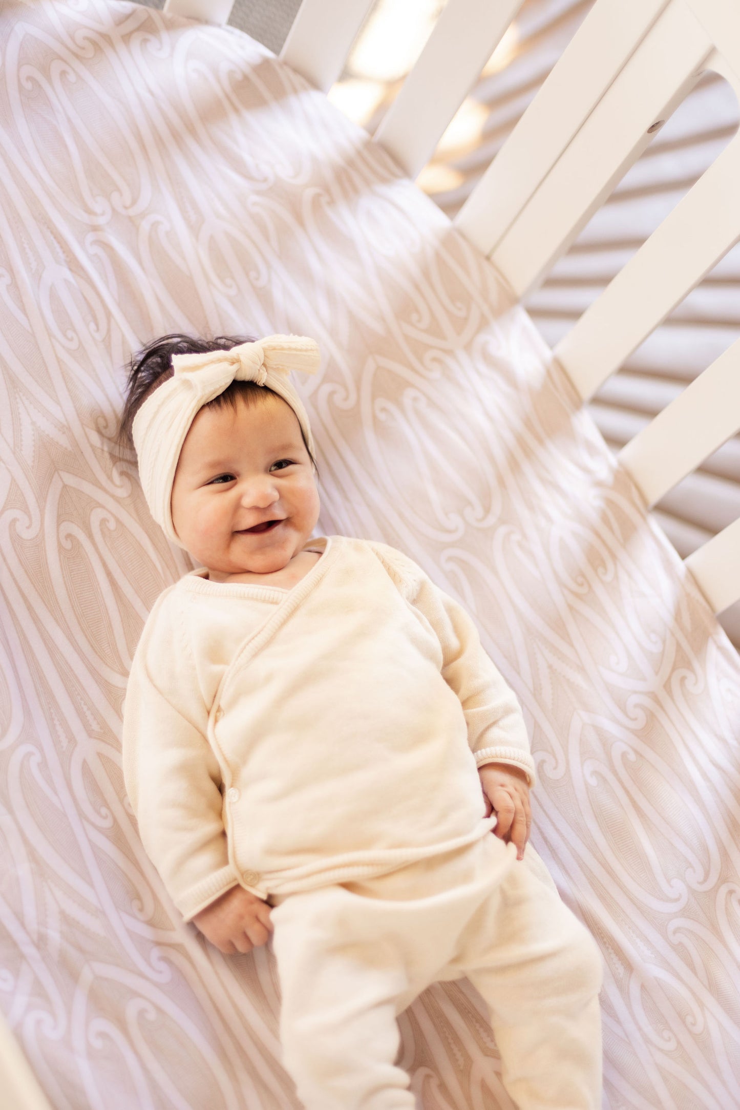 Fitted Cot Sheet - Taurikura Neutral