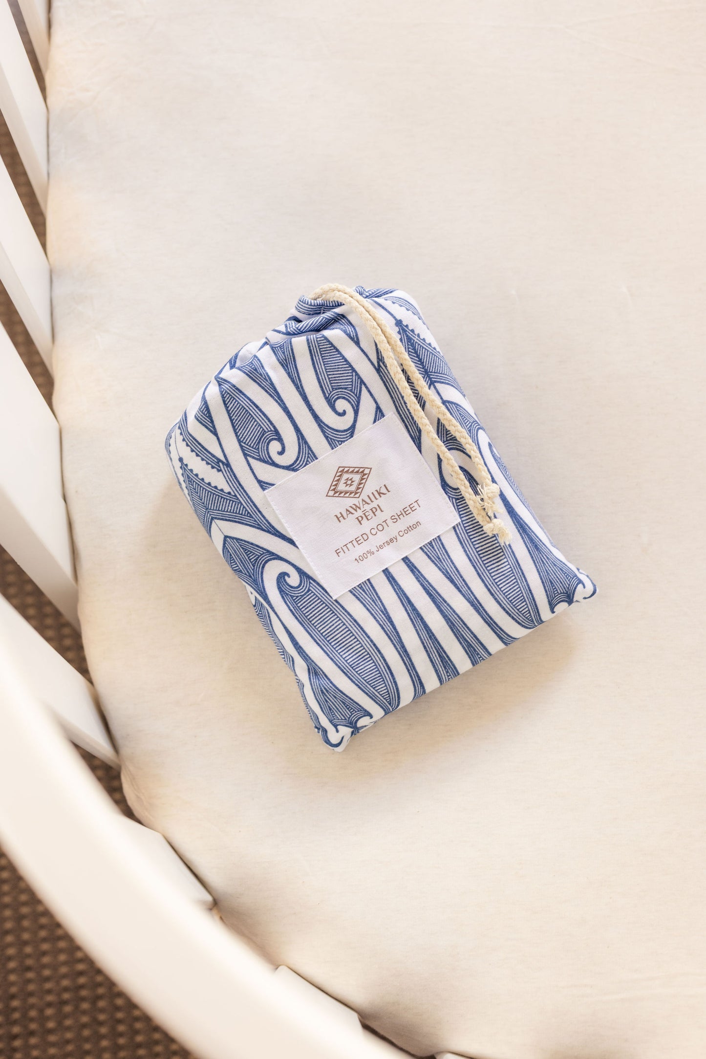 Fitted Cot Sheet - Taurikura Navy blue