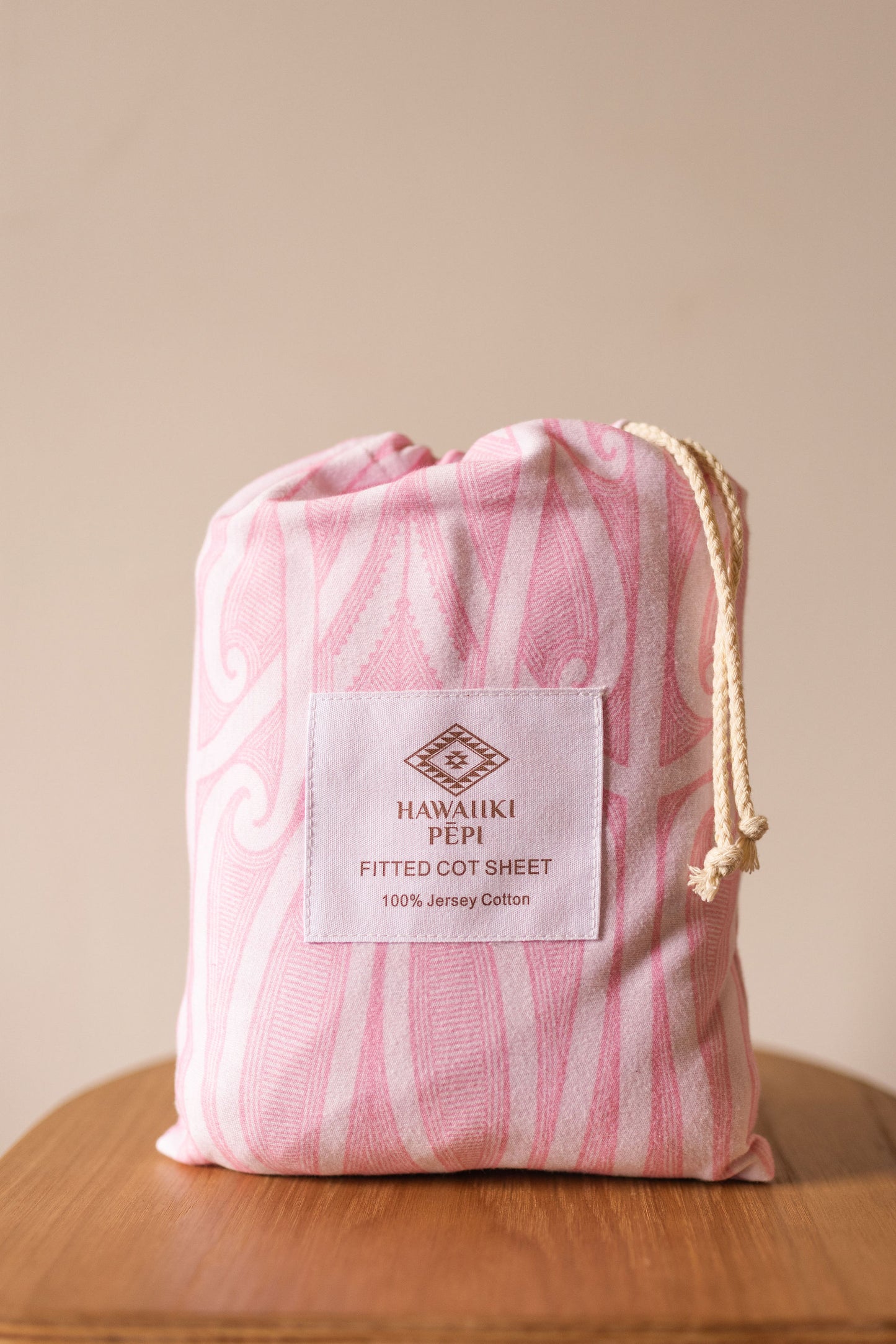 Fitted Cot Sheet - Taurikura Pink